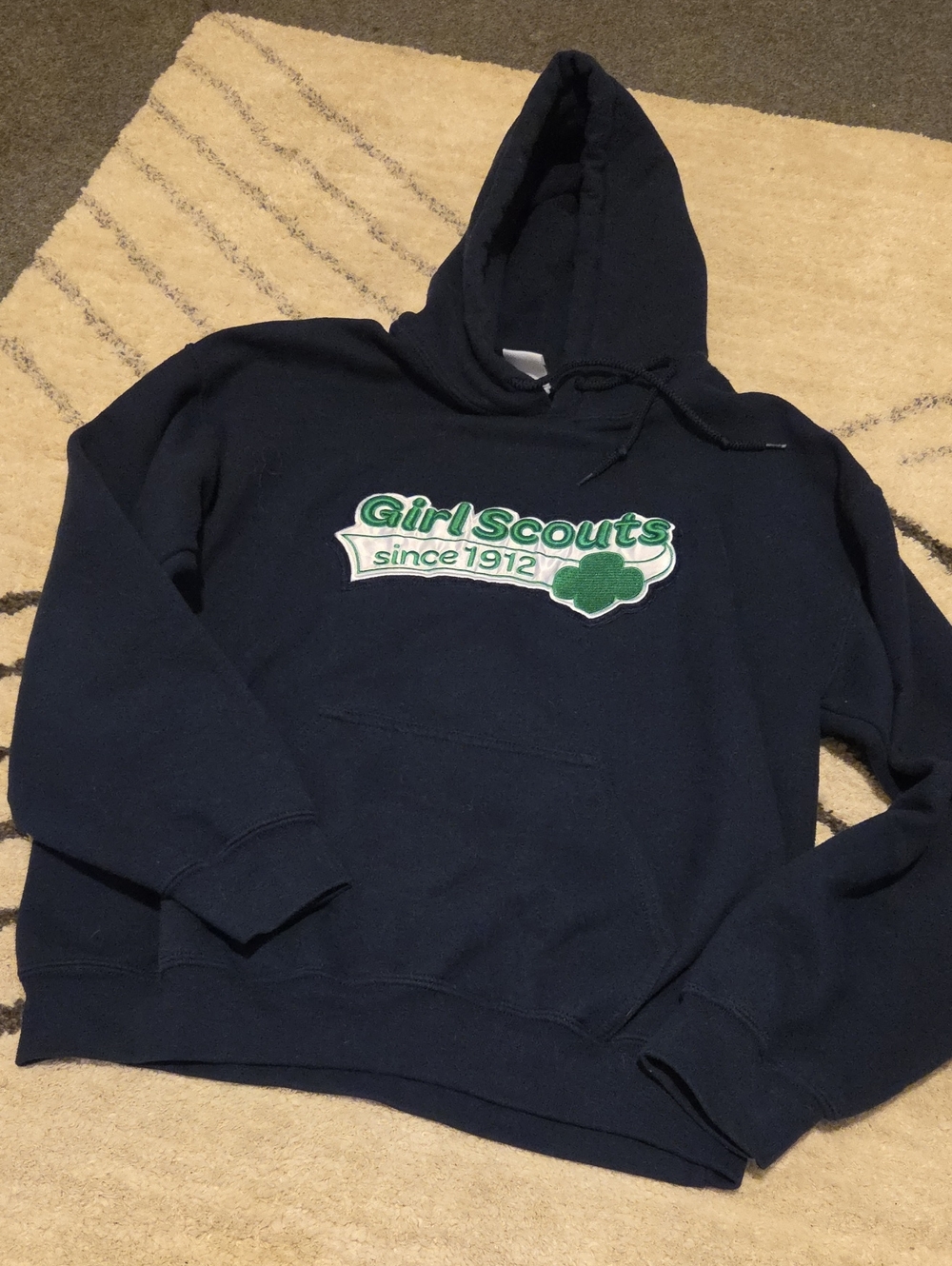 Girl Scouts Navy Pullover Hoodie with Green Logo